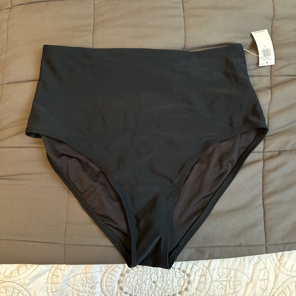 High-Waisted Black Bikini Bottoms